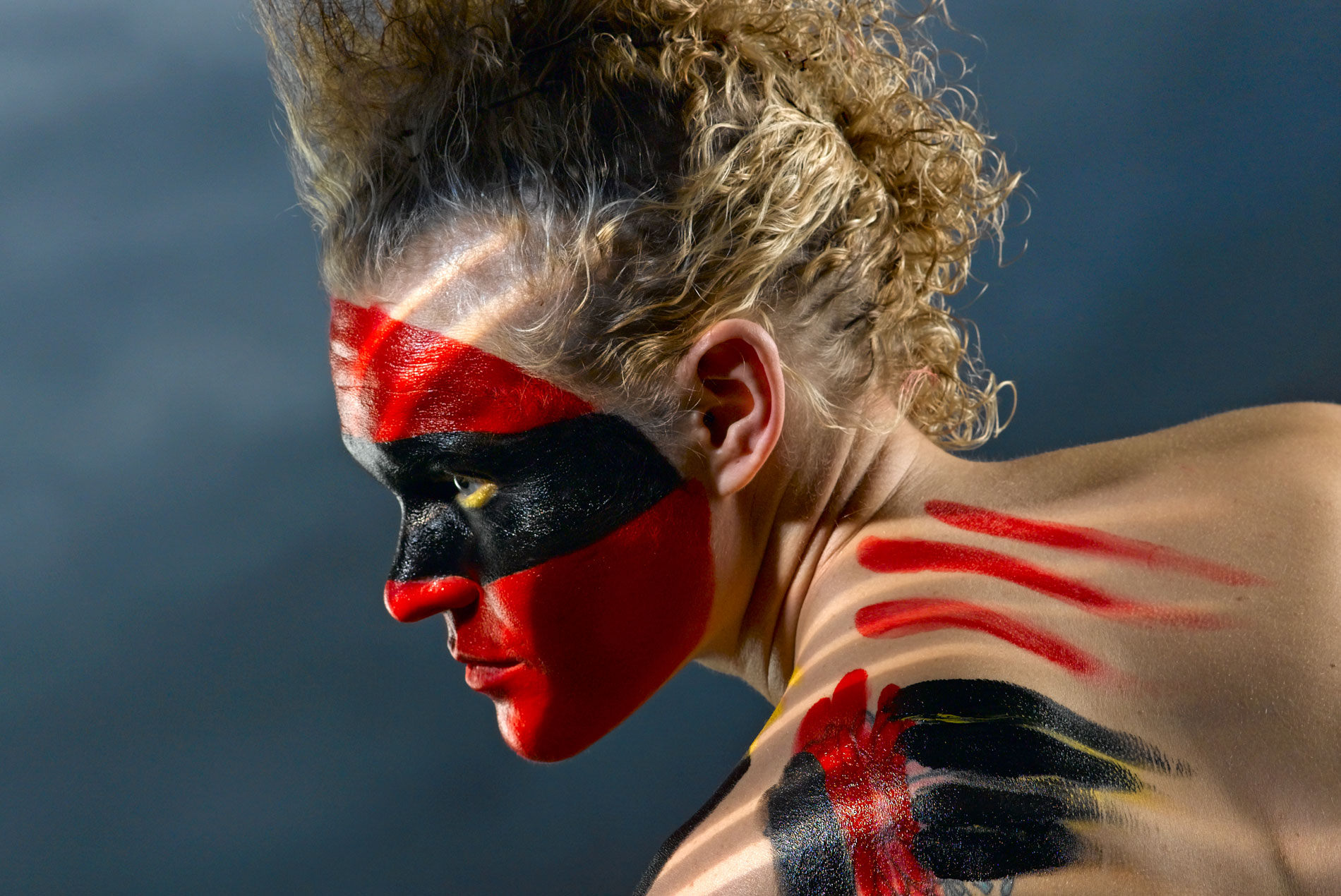 close up native american artist photography